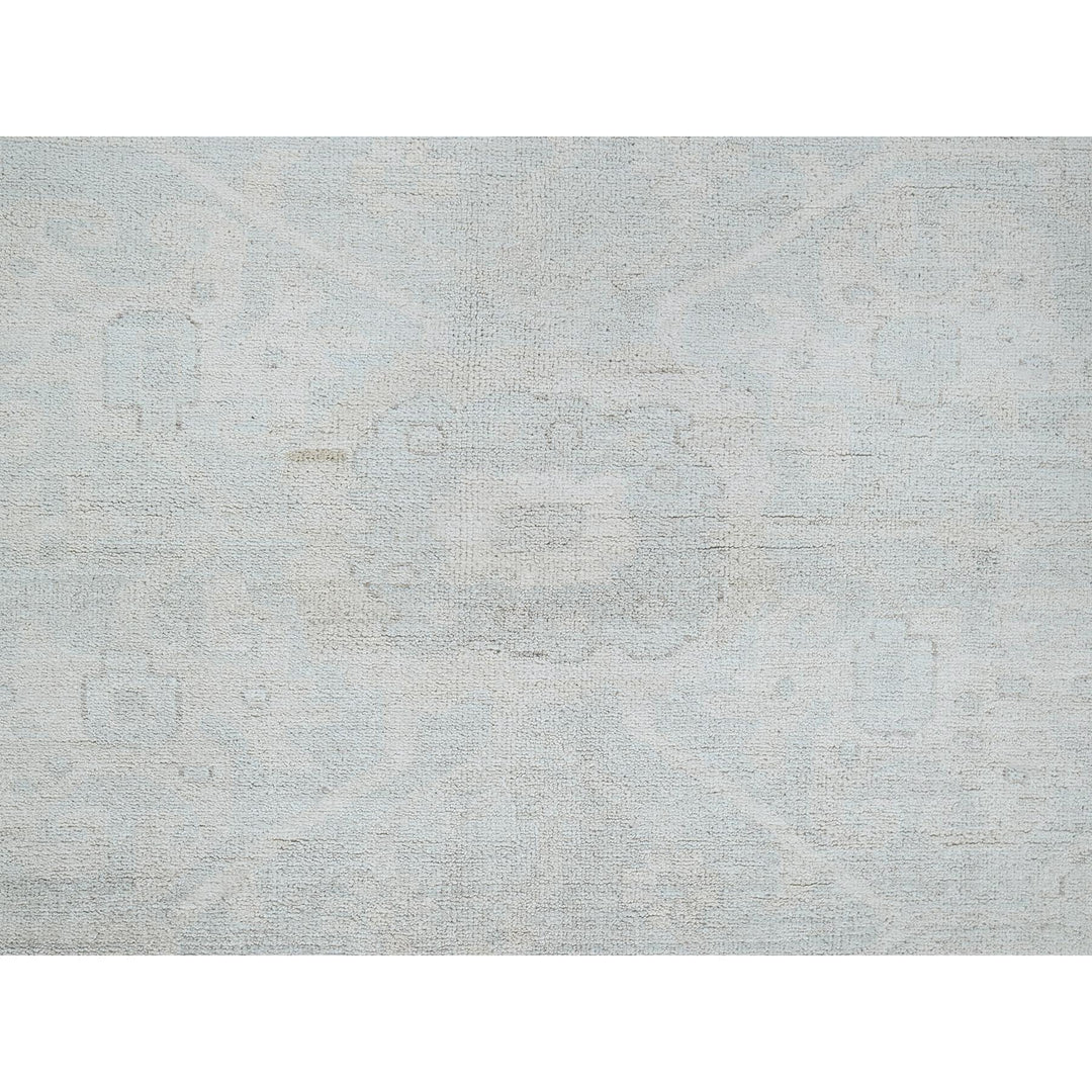 11'10" x 14'7" New Hand Knotted Ivory Wool Rectangle Oriental Rug - MOA102931