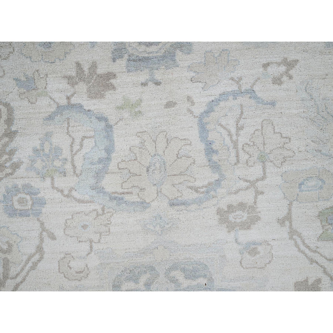 11'10" x 14'6" New Hand Knotted Ivory Wool Rectangle Oriental Rug - MOA102932