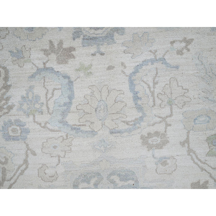 11'10" x 14'6" New Hand Knotted Ivory Wool Rectangle Oriental Rug - MOA102932