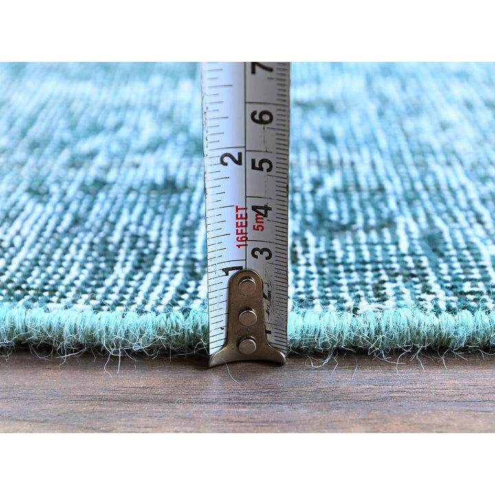 2'7" x 7'9" Vintage Hand Knotted Green Wool Runner Oriental Rug - MOA102934