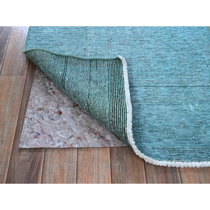 2'5" x 11'1" Vintage Hand Knotted Blue Wool Runner Oriental Rug - MOA102935
