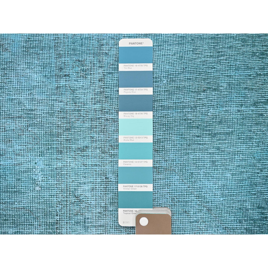 2'5" x 11'1" Vintage Hand Knotted Blue Wool Runner Oriental Rug - MOA102935