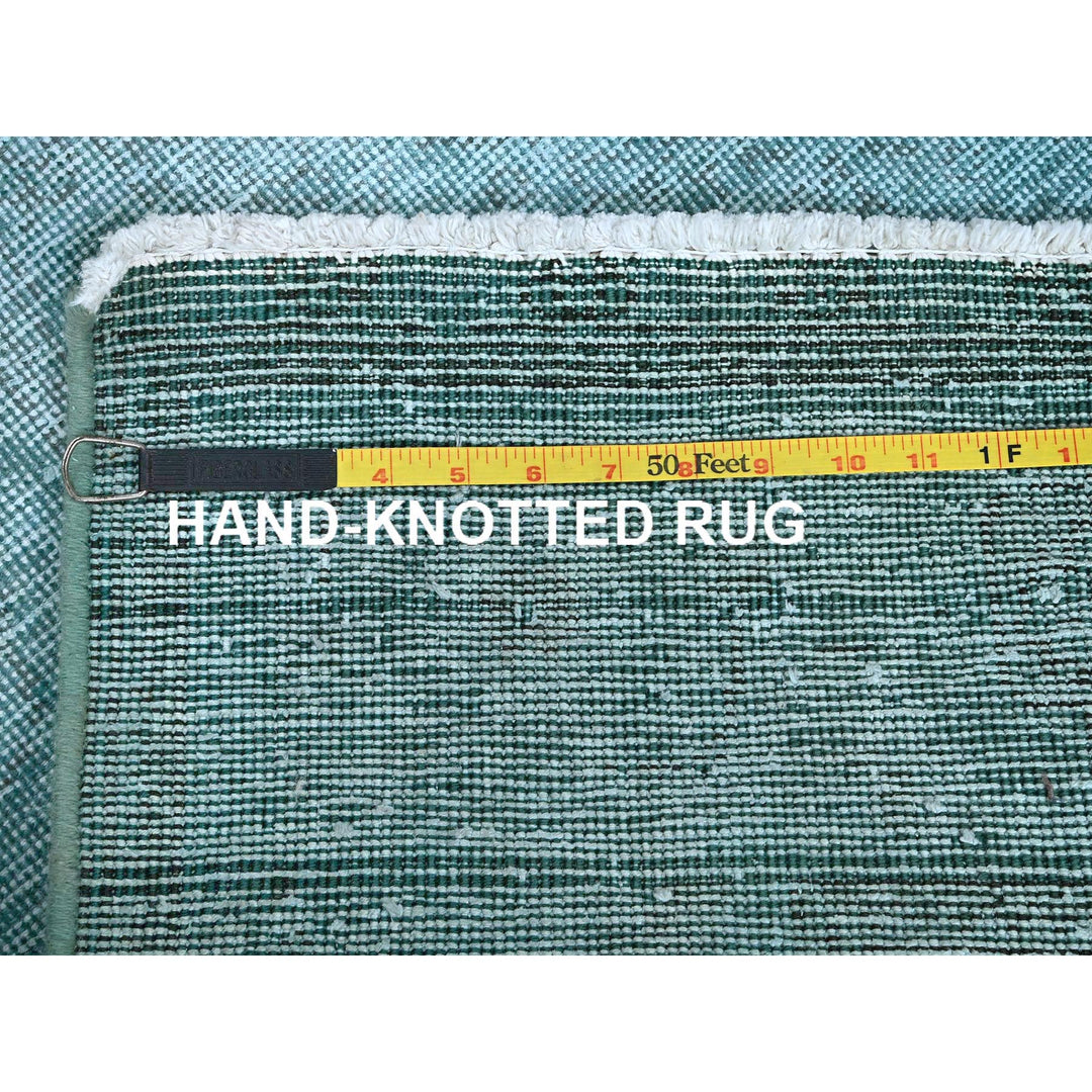 2'5" x 11'1" Vintage Hand Knotted Blue Wool Runner Oriental Rug - MOA102935