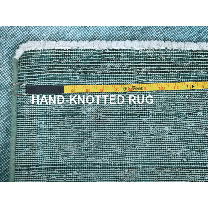 2'5" x 11'1" Vintage Hand Knotted Blue Wool Runner Oriental Rug - MOA102935