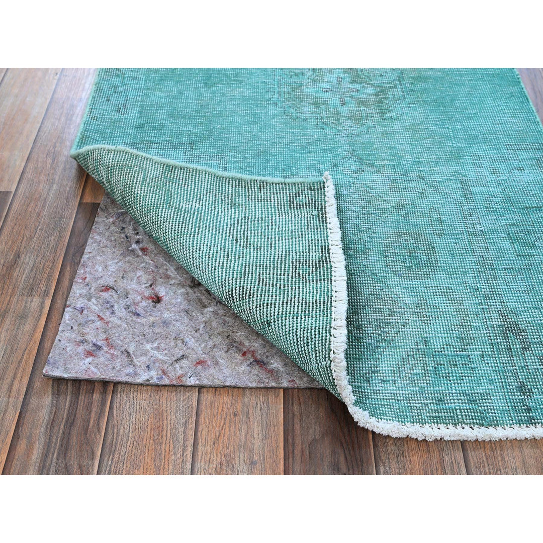 2'5" x 9'11" Vintage Hand Knotted Blue Wool Runner Oriental Rug - MOA102936