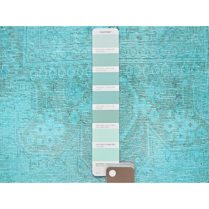 2'5" x 9'11" Vintage Hand Knotted Blue Wool Runner Oriental Rug - MOA102936