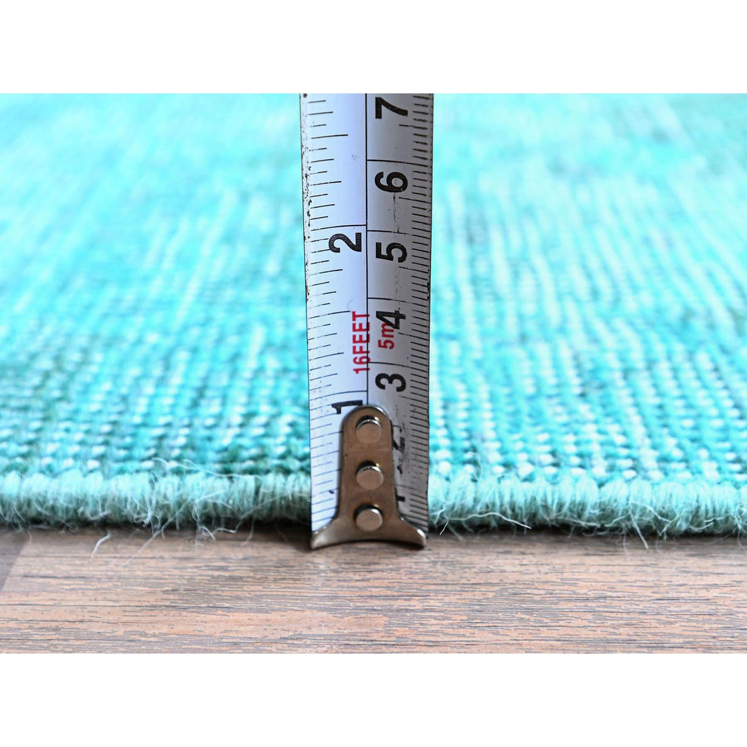 2'5" x 9'11" Vintage Hand Knotted Blue Wool Runner Oriental Rug - MOA102936