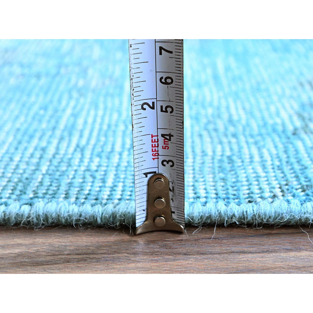 2'5" x 9'10" Vintage Hand Knotted Blue Wool Runner Oriental Rug - MOA102937