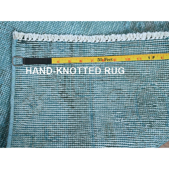 2'5" x 9'10" Vintage Hand Knotted Blue Wool Runner Oriental Rug - MOA102937