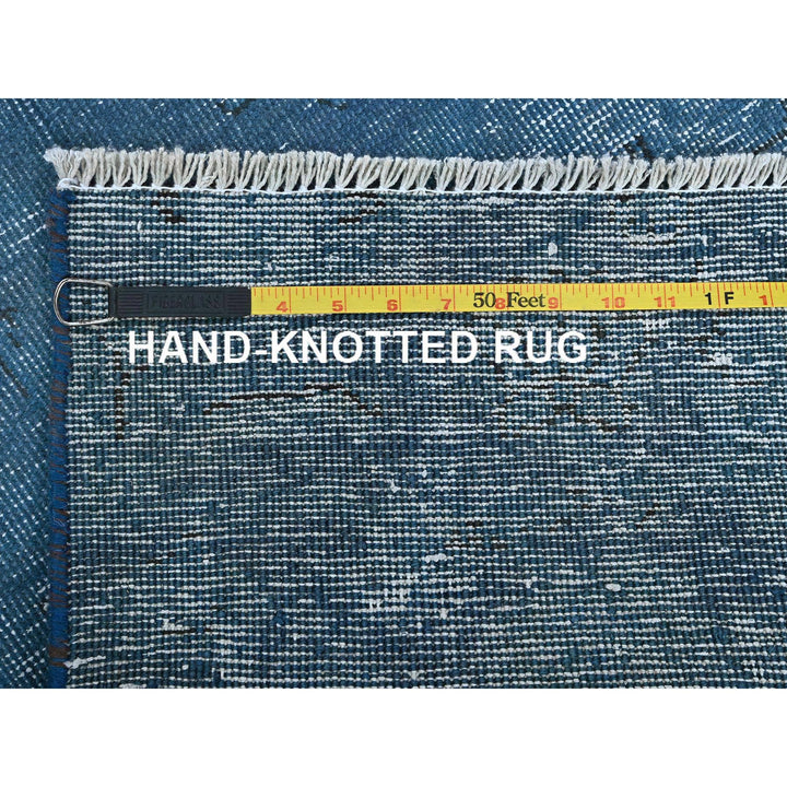 2'2" x 8'11" Vintage Hand Knotted Blue Wool Runner Oriental Rug - MOA102940