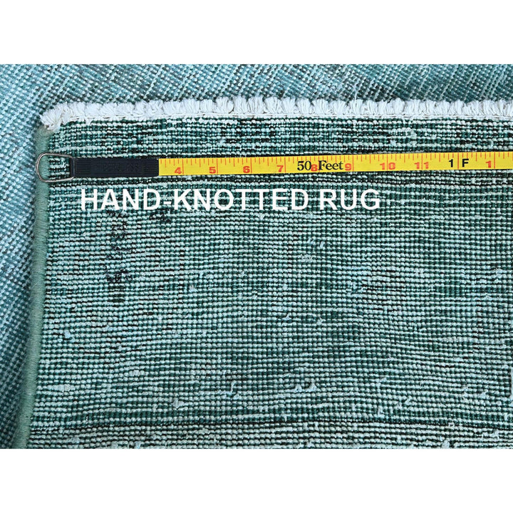 2'4" x 11'2" Vintage Hand Knotted Blue Wool Runner Oriental Rug - MOA102944