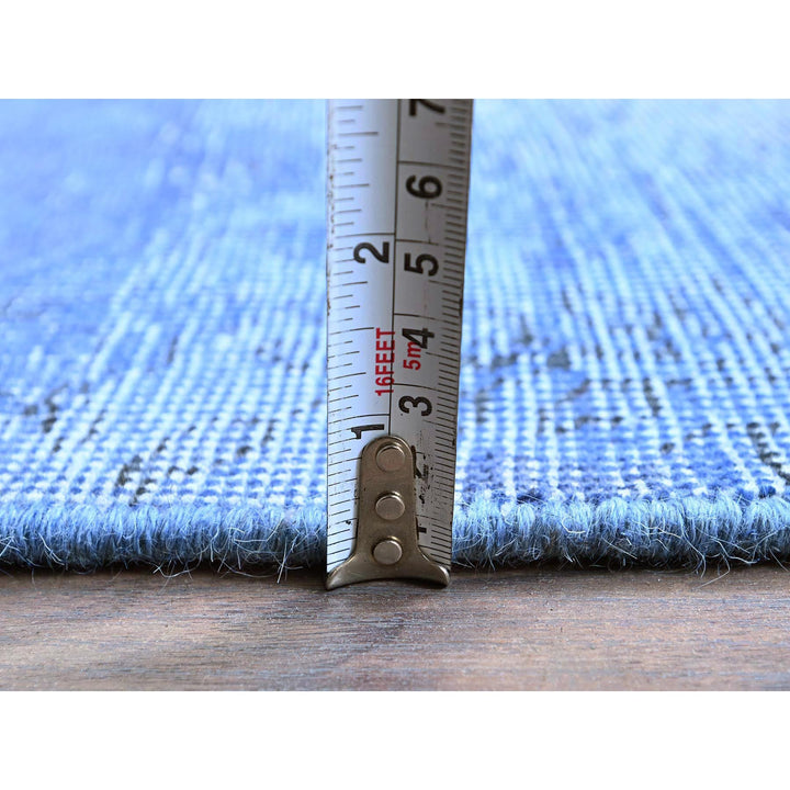 2'6" x 9'10" Vintage Hand Knotted Blue Wool Runner Oriental Rug - MOA102945