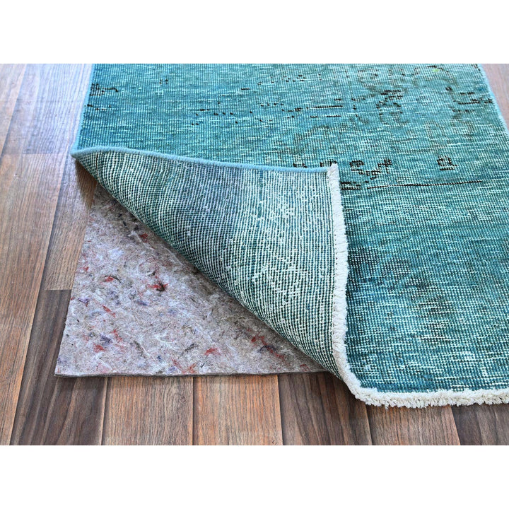 2'3" x 6'1" Vintage Hand Knotted Blue Wool Runner Oriental Rug - MOA102948