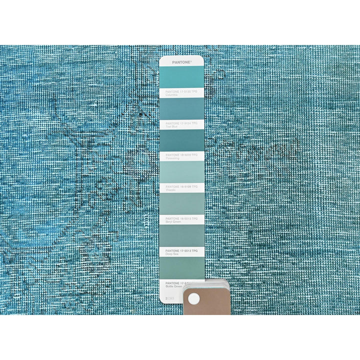 2'3" x 6'1" Vintage Hand Knotted Blue Wool Runner Oriental Rug - MOA102948