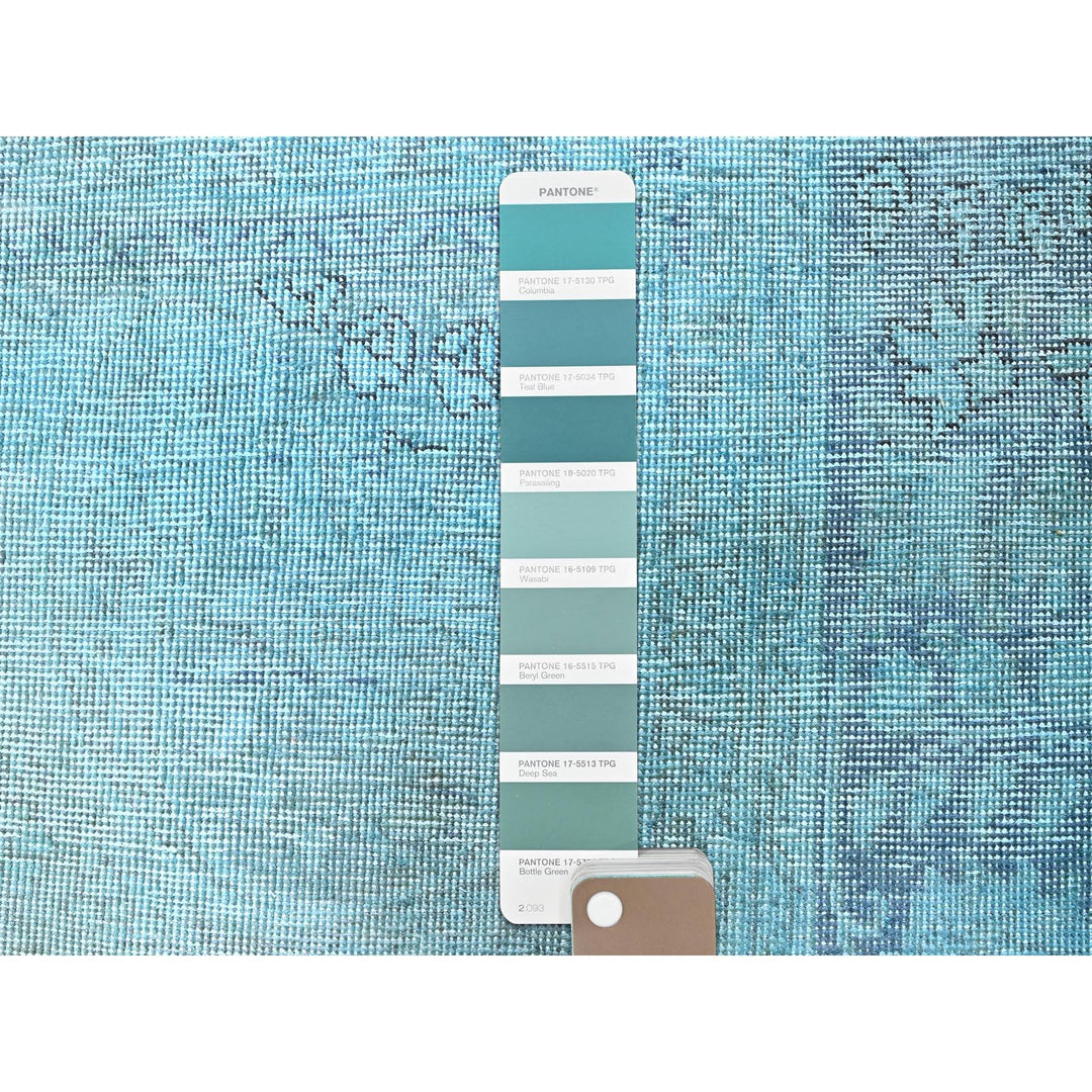 1'11" x 3'2" Vintage Hand Knotted Blue Wool Rectangle Oriental Rug - MOA102951