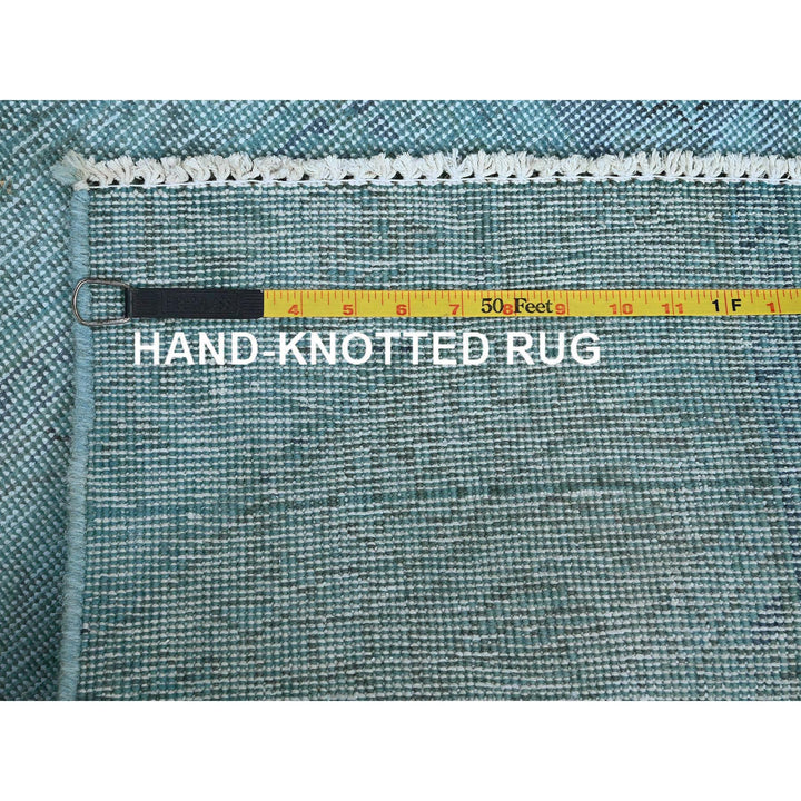 1'11" x 3'2" Vintage Hand Knotted Blue Wool Rectangle Oriental Rug - MOA102951