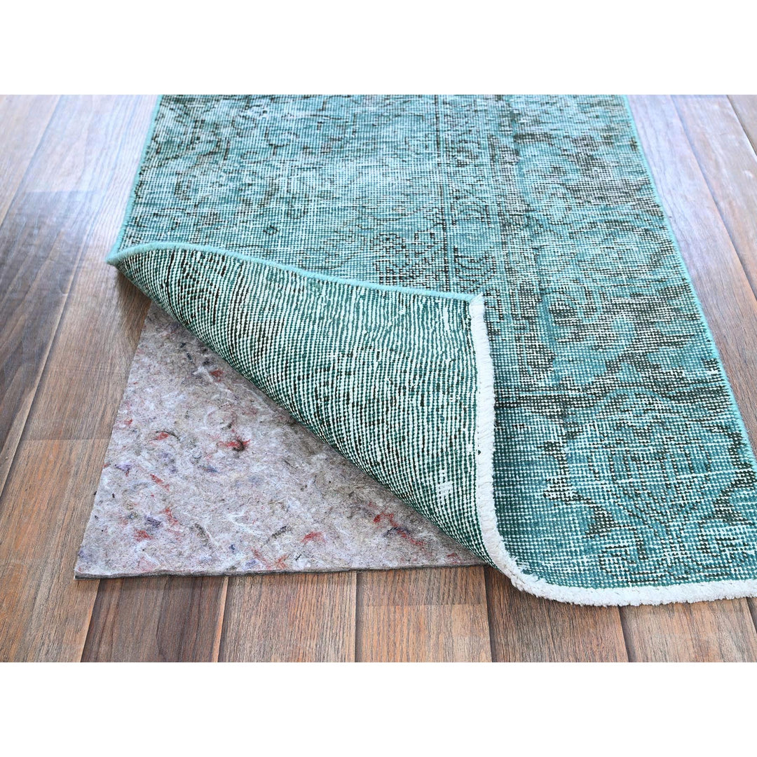 1'11" x 5'9" Vintage Hand Knotted Blue Wool Runner Oriental Rug - MOA102952
