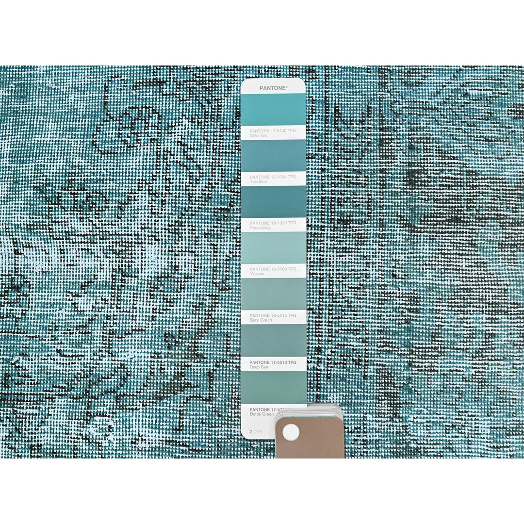 1'11" x 5'9" Vintage Hand Knotted Blue Wool Runner Oriental Rug - MOA102952