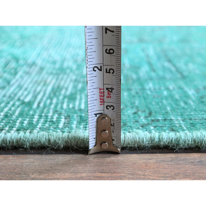 2'3" x 4'6" Vintage Hand Knotted Green Wool Rectangle Oriental Rug - MOA102955