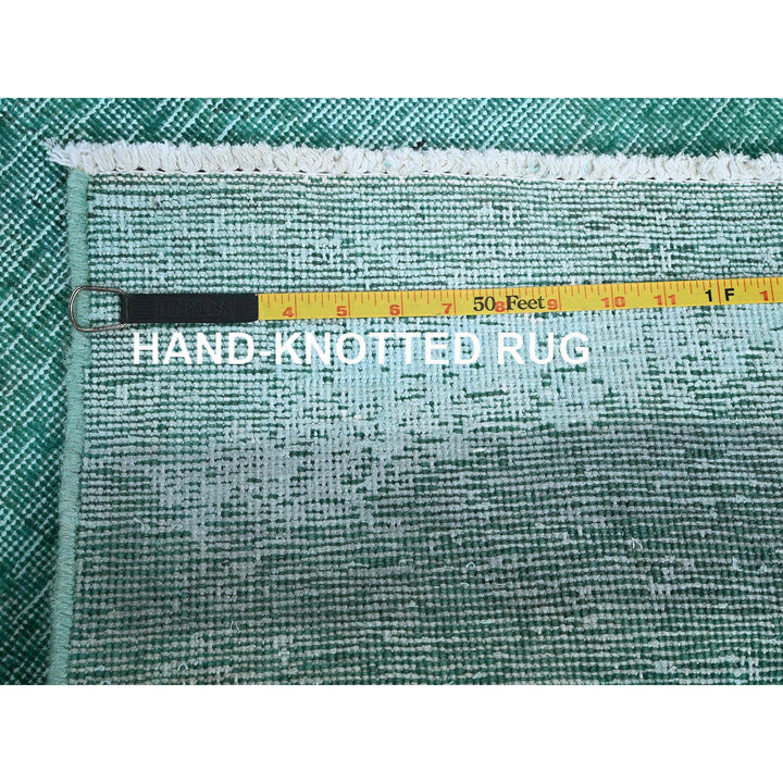 2'3" x 4'6" Vintage Hand Knotted Green Wool Rectangle Oriental Rug - MOA102955