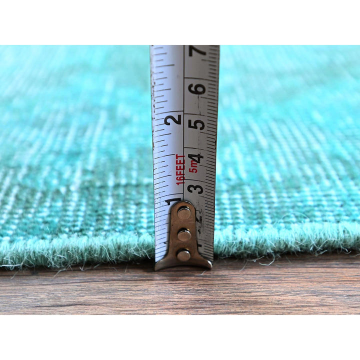 1'11" x 3'6" Vintage Hand Knotted Blue Wool Rectangle Oriental Rug - MOA102957