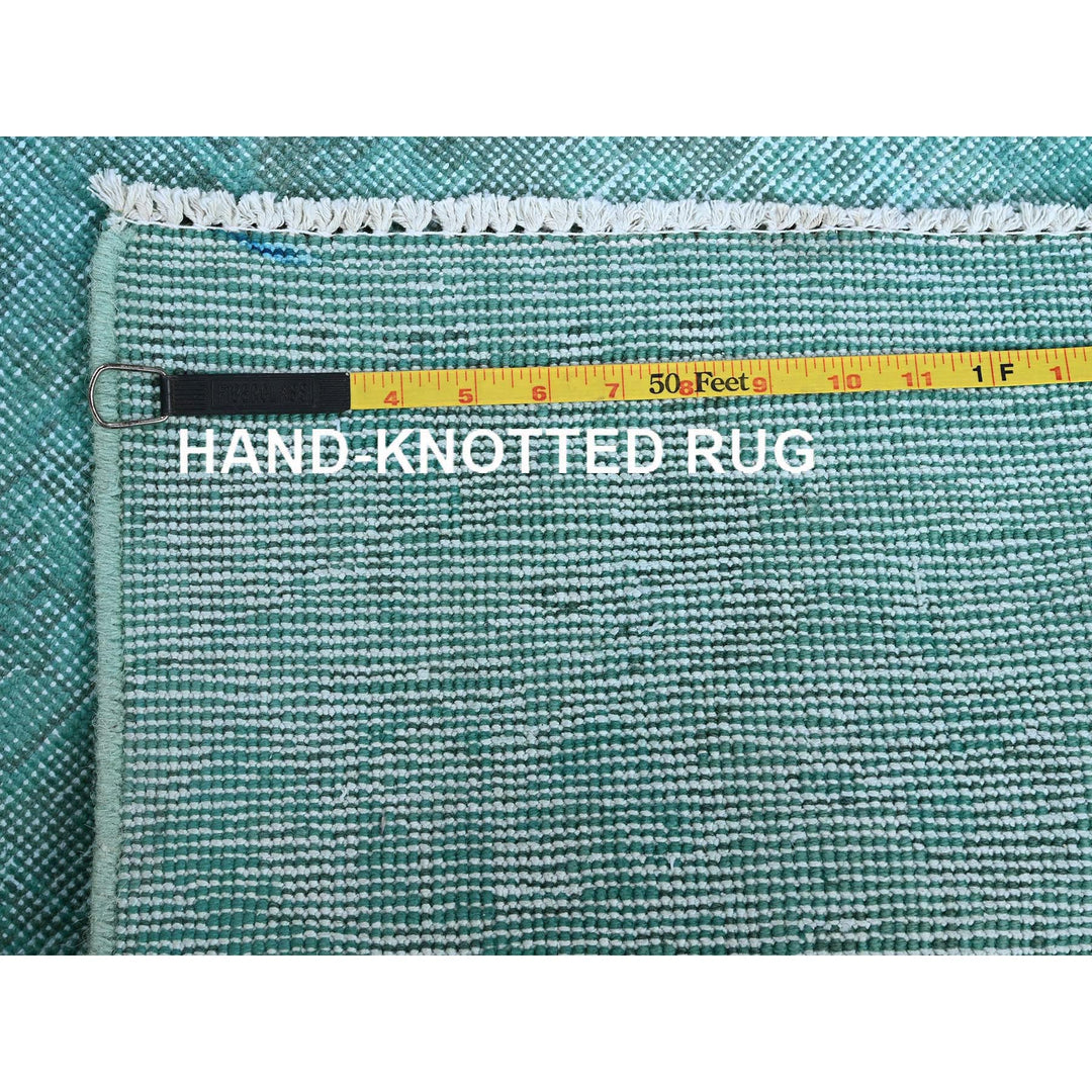1'11" x 3'6" Vintage Hand Knotted Blue Wool Rectangle Oriental Rug - MOA102957