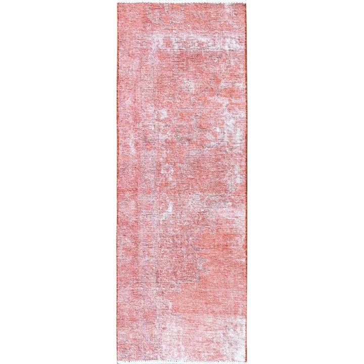 1'11" x 5'6" Vintage Hand Knotted Red Wool Runner Oriental Rug - MOA102958