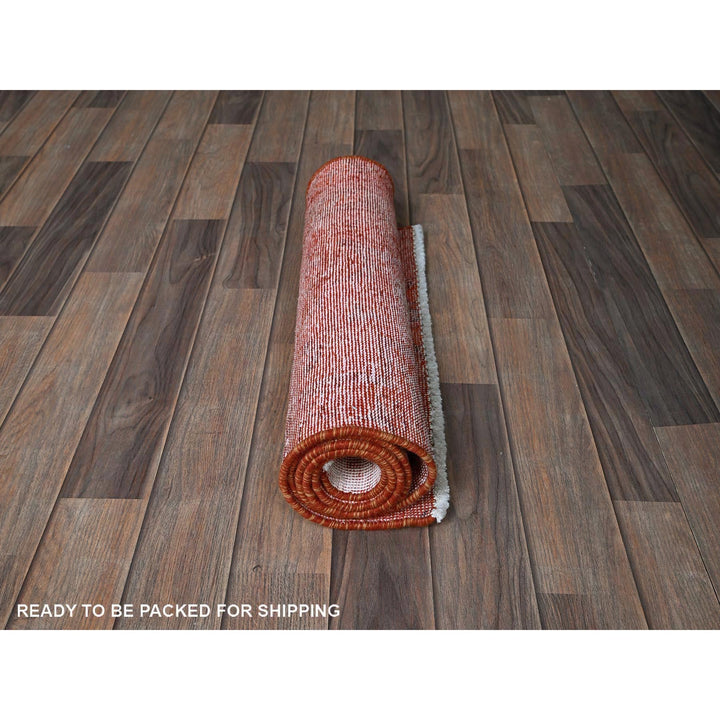 1'11" x 5'6" Vintage Hand Knotted Red Wool Runner Oriental Rug - MOA102958