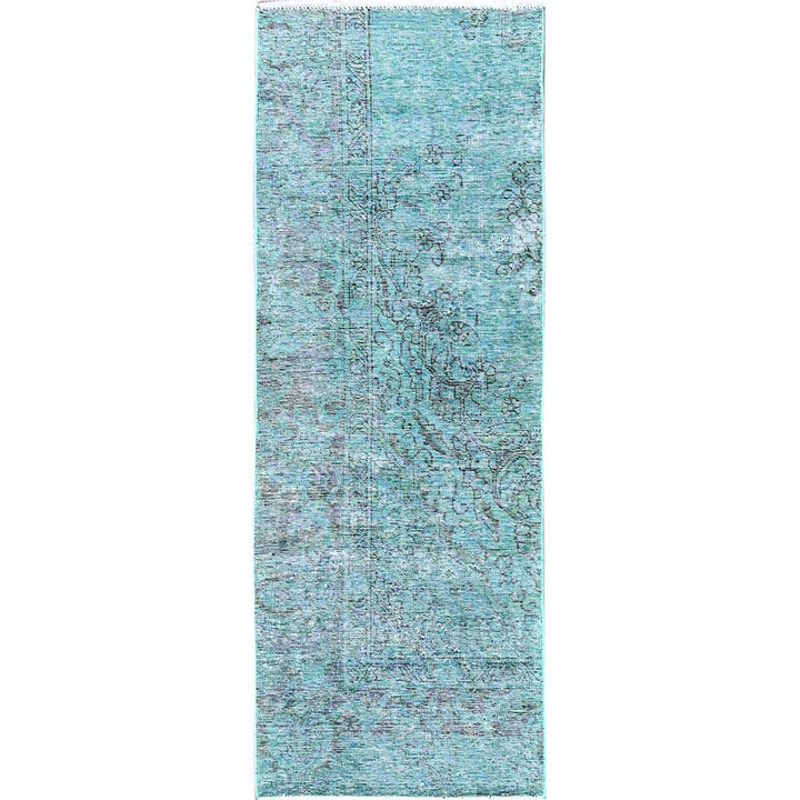 2'0" x 5'8" Vintage Hand Knotted Green Wool Runner Oriental Rug - MOA102962