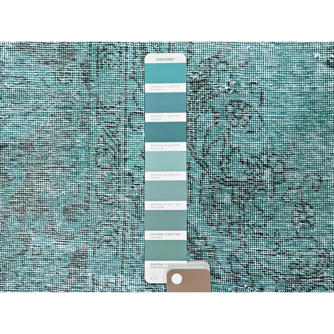 2'0" x 5'8" Vintage Hand Knotted Green Wool Runner Oriental Rug - MOA102962