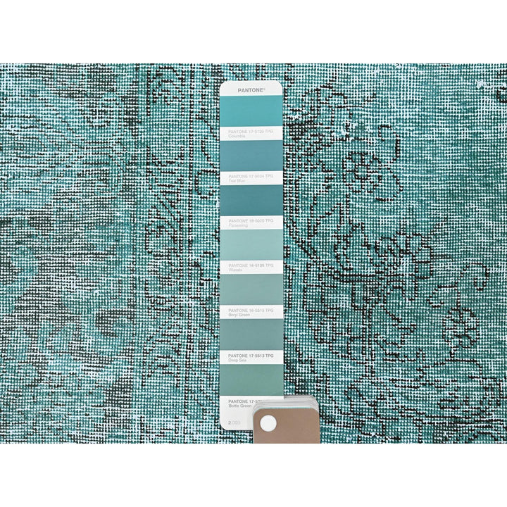 2'0" x 5'8" Vintage Hand Knotted Green Wool Runner Oriental Rug - MOA102962