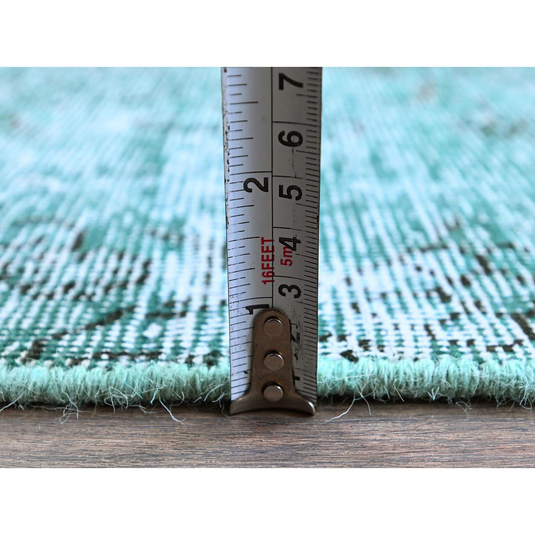 2'0" x 5'8" Vintage Hand Knotted Green Wool Runner Oriental Rug - MOA102962