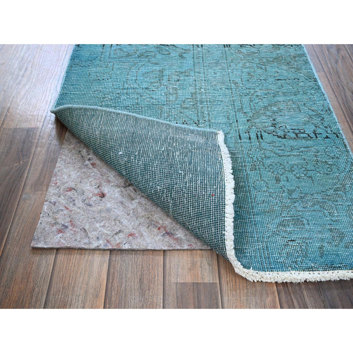 2'3" x 6'2" Vintage Hand Knotted Blue Wool Runner Oriental Rug - MOA102966