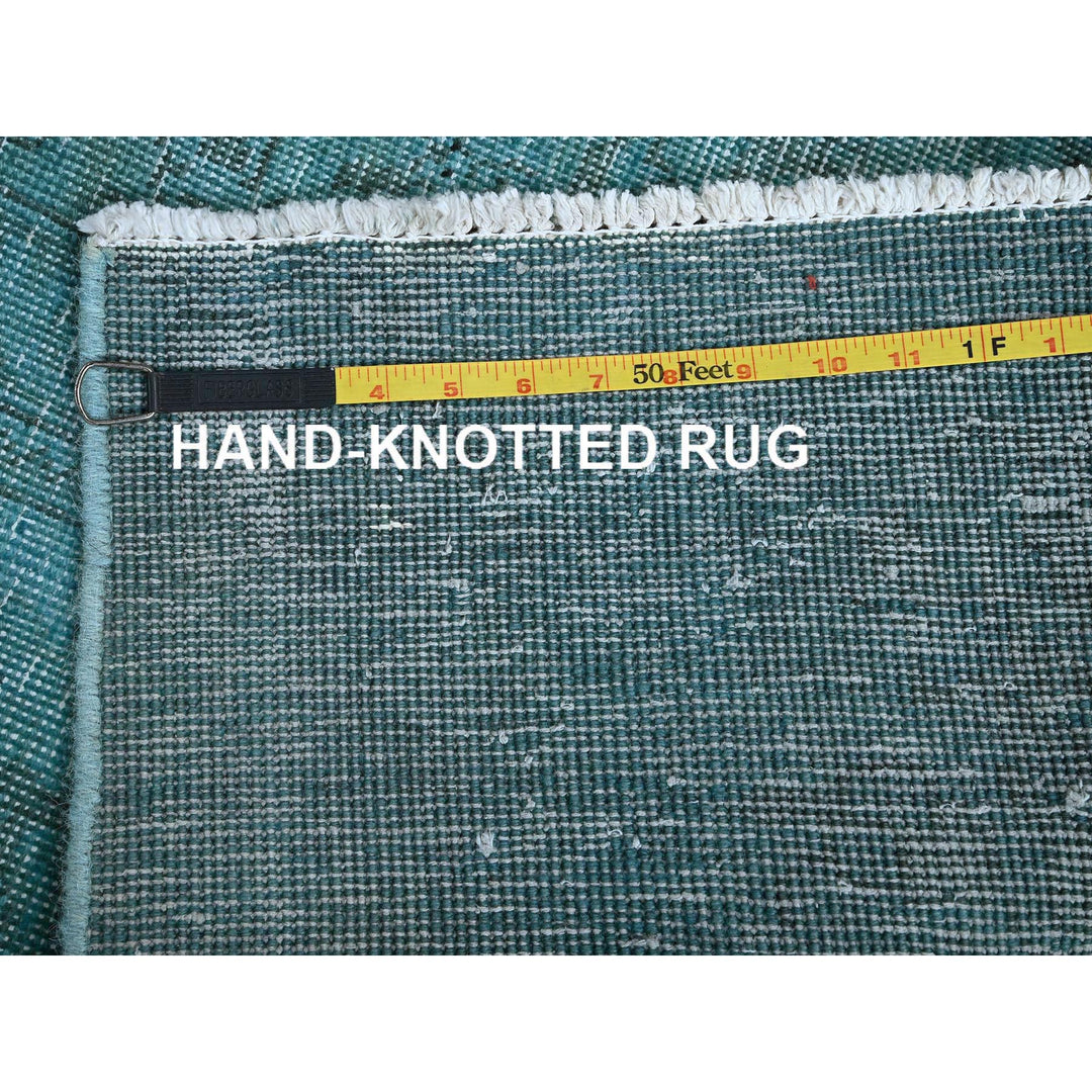 2'3" x 6'2" Vintage Hand Knotted Blue Wool Runner Oriental Rug - MOA102966