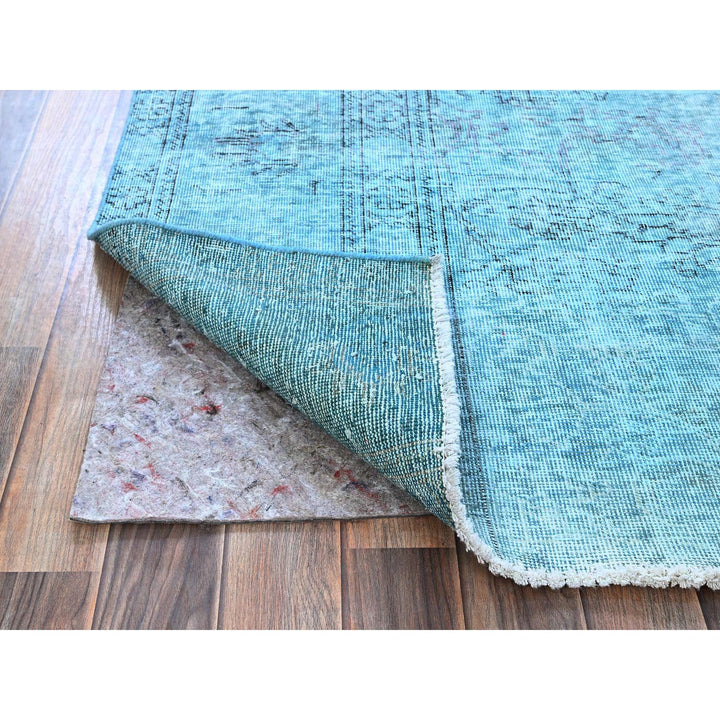 3'1" x 5'1" Vintage Hand Knotted Blue Wool Rectangle Oriental Rug - MOA102970