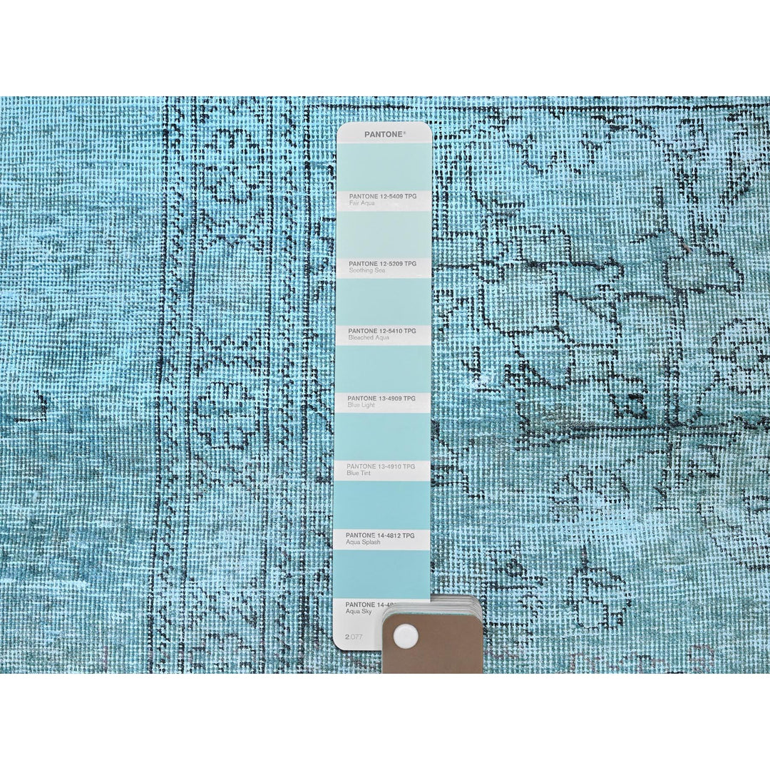 3'1" x 5'1" Vintage Hand Knotted Blue Wool Rectangle Oriental Rug - MOA102970