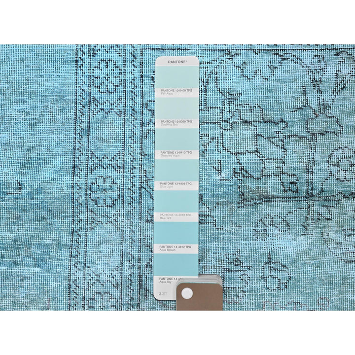 3'1" x 5'1" Vintage Hand Knotted Blue Wool Rectangle Oriental Rug - MOA102970
