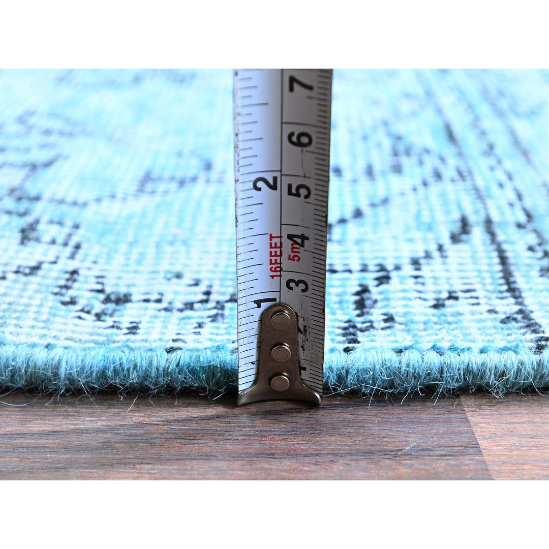 3'1" x 5'1" Vintage Hand Knotted Blue Wool Rectangle Oriental Rug - MOA102970