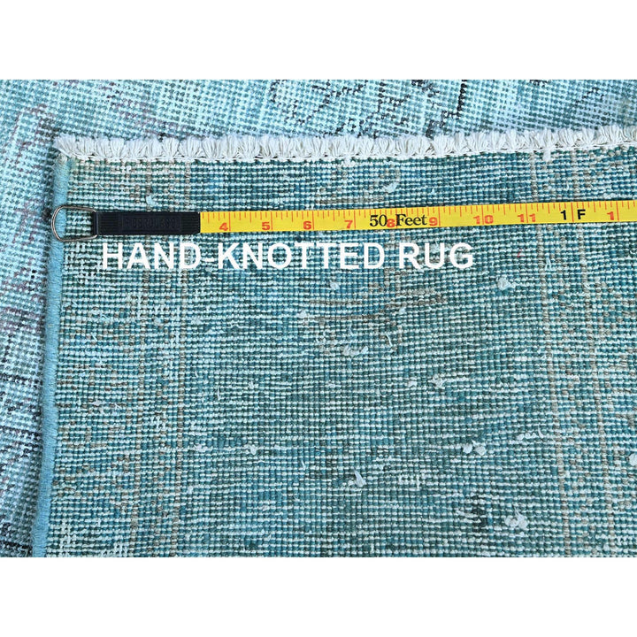 3'1" x 5'1" Vintage Hand Knotted Blue Wool Rectangle Oriental Rug - MOA102970
