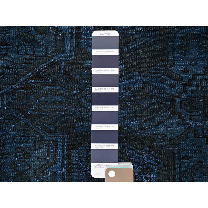 2'3" x 11'0" Vintage Hand Knotted Blue Wool Runner Oriental Rug - MOA102972