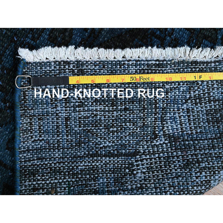 2'3" x 11'0" Vintage Hand Knotted Blue Wool Runner Oriental Rug - MOA102972