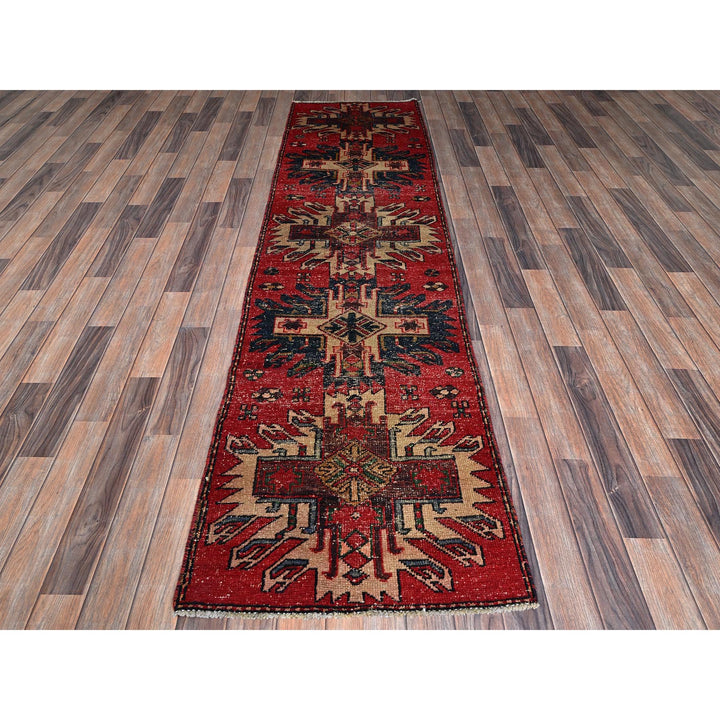 2'4" x 8'11" Vintage Hand Knotted Red Wool Runner Oriental Rug - MOA102986