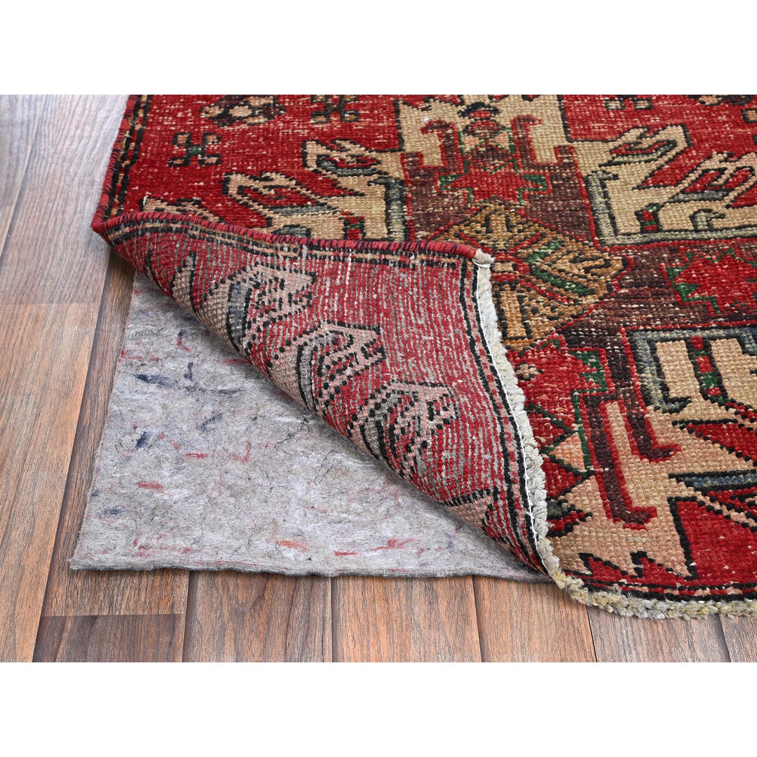2'4" x 8'11" Vintage Hand Knotted Red Wool Runner Oriental Rug - MOA102986
