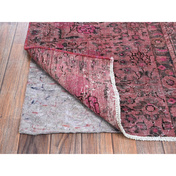 2'6" x 9'3" Vintage Hand Knotted Pink Wool Runner Oriental Rug - MOA102989