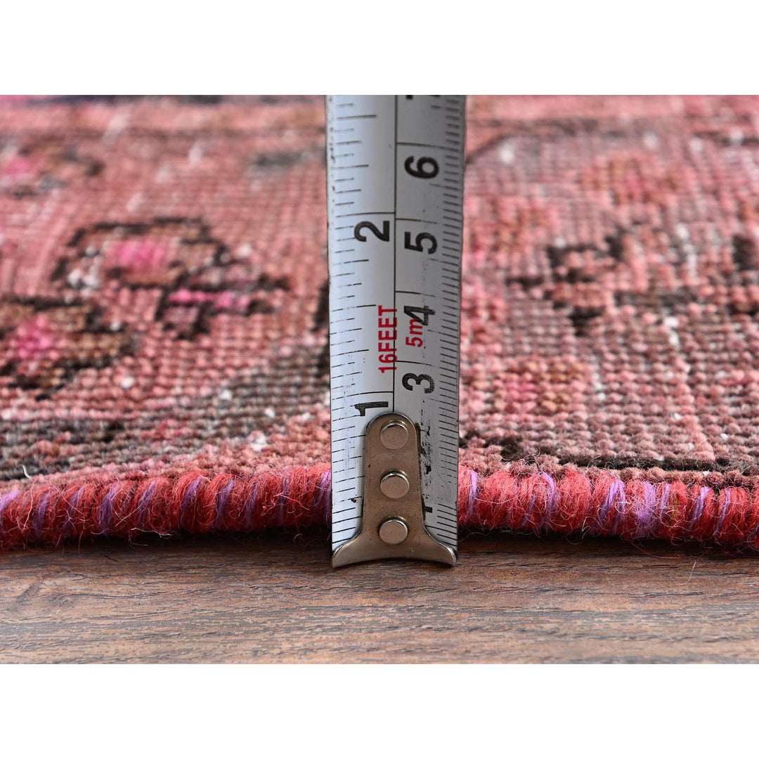 2'6" x 9'3" Vintage Hand Knotted Pink Wool Runner Oriental Rug - MOA102989