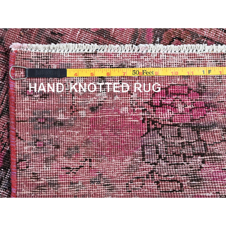 2'6" x 9'3" Vintage Hand Knotted Pink Wool Runner Oriental Rug - MOA102989